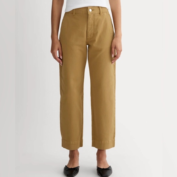 Everlane The Straight Leg Crop Regular Pant Women's Size 8 Tan Brown - Picture 1 of 12